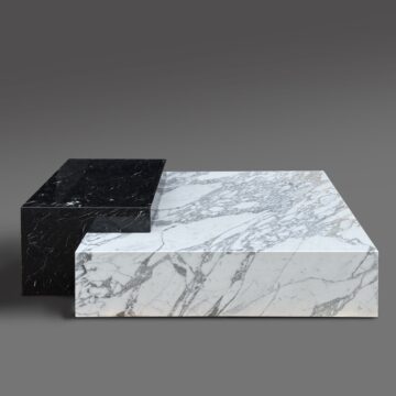 Журнальный стол Duo из мрамора Calacatta и Nero Marquina