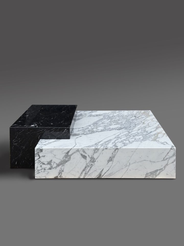 Журнальный стол Duo из мрамора Calacatta и Nero Marquina